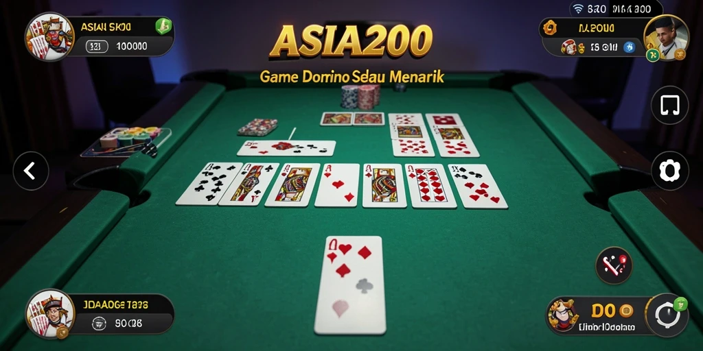 Tampilan gameplay Domino ASIA200 yang menegangkan dan seru.