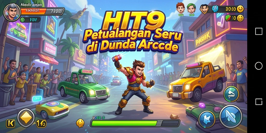 Tangkapan layar menampilkan karakter melompat menghindari rintangan dalam HIT9.