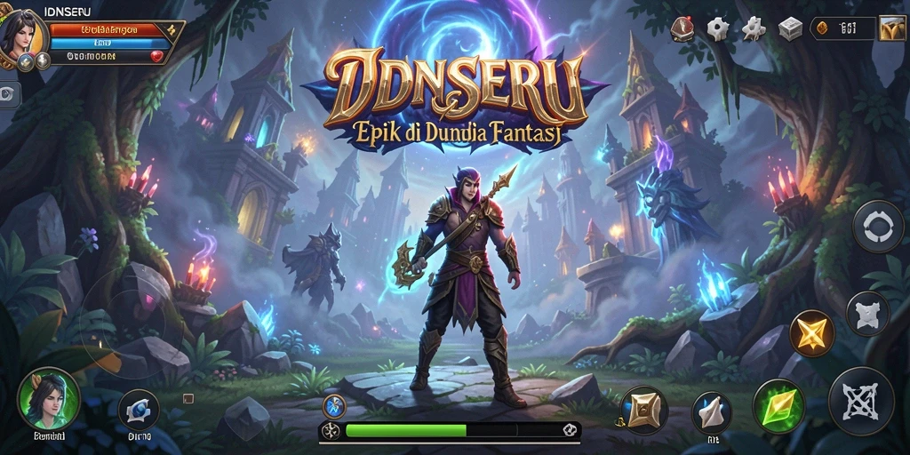 Tampilan gameplay IDNSERU yang menakjubkan dan karakter uniknya.